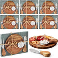 Maxcheck 6 Sets Baby Shower Cheese Board Prizes Round Wood Wedding Acacia by Maxcheck