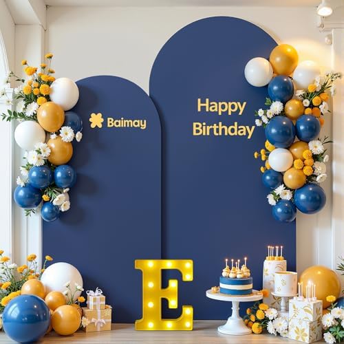 Navy Blue Arch Backdrop Cover Set of 2 Navy Blue Arch Cover 7.2 and 6ft Wedding Arch Cover Stretchy Backdrop by HBBMAGIC