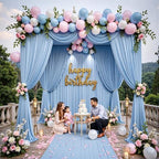 50ft×15ft Dusty Blue Backdrop Curtain for Wedding Parties - Image 2
