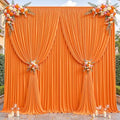 24ftx10ft Wrinkle Free Orange Backdrop Curtain - 10 Feet Photography Backdrop Drapes, Silky Polyester Back Drop Cloth for Wedding Baby Shower Balloon Arch Background by Unknown