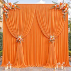 24ftx10ft Wrinkle Free Orange Backdrop Curtain - 10 Feet Photography Backdrop Drapes, Silky Polyester Back Drop Cloth for Wedding Baby Shower Balloon Arch Background by Unknown