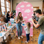 7.2 ft Arch Backdrop Cover Sky Strench Spandex, Pink Cloud - Image 5