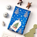 WRAPAHOLIC Blue Christmas Wrapping Paper Set - Blue and Silver Metallic Foil Shine Christmas Wrapping Paper Bundle with Gift Bow & Ribbon & Tag & Sticker - Image 4