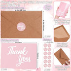 600 Pcs Pink Thank You Cards Bulk with Kraft Envelopes and Stickers 4x6 Inch Blank Thank You Notes Box Set Minimalistic Design for Business Wedding Baby Shower Graduation Bridal Shower Christmas - Image 2