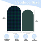 Set of 2 Tartan Plaid Arch Backdrop Cover Tartan Tiles Spandex Stretchy Arch Cover for Bear Birthday Party Boys Baby Shower Banquet Decoration (5FT 6FT,Green) - Image 3