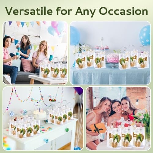 90Pcs Baby Shower Prizes for Game Winners Bamboo Cheese Board Fork Butter Spreaders Coasters Towel Artificial Potted Plant Gift Bag for Baby Shower Bridal Shower Favors (10 Sets, Bamboo Heart Shaped) - Image 7
