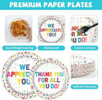 200pcs Thank You Plates Napkins We Appreciate You Paper Tableware Set Employee Appreciation Dinnerware Thank You Party Decoration for Teacher Volunteer Pastor Retirement Party Decor Supplies Serves 50 - Image 3