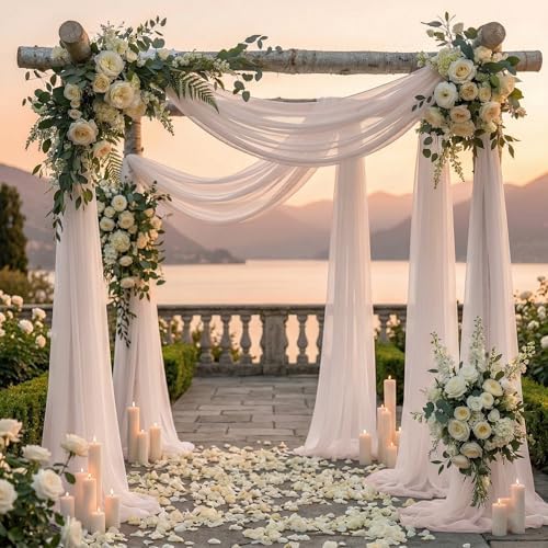 Pack of 1 Wedding Arch Drape Panel Fabric 30" x 40ft - Nude - Image 4