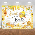 Mcosicka Sweet as Can Bee Honeycomb Bumble Bee Baby Shower Decorations Background Banner (10x8ft (120x96 inch)) by Mocsicka