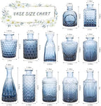 SUPMIND Glass Bud Vase Set of 12, Small Blue Flower Vases for Centerpieces - Image 2