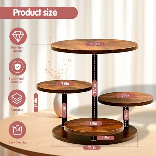 NANXITU Cupcake Tower Stands for 50 Cupcakes,360° Rotatable Wood Cake Stand - Image 5