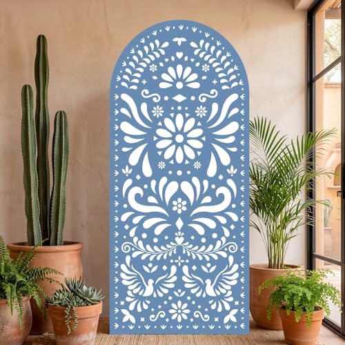 Gerrii 6 ft Cielito Lindo Arch Backdrop, All-in-one Stand up, Blue by Gerrii