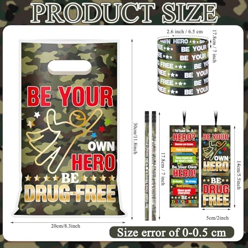 Resurhang 200 Pcs Be Your Own Hero Items Kit, Drug Free Awareness Favors - Image 2