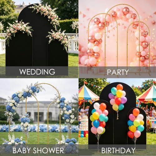 HAINARverS Set of 3 Arch Backdrop Stands with Covers, Black, 6/6.6/7.2FT - Image 6