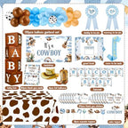 Foilswirl 197 Pcs Blue, Brown Cowboy Baby Shower Western Balloon Box Set - Image 5