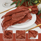 50 Pack Cheesecloth Napkins 20"x20" Terracotta Gauze Boho Napkins - Image 3