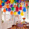 TaoBary 30 Set Rainbow Ceiling Hanging Decoration 22/18'' Colorful and Transparent Bobo Balloons Set with Satin Bows and Ribbons Bulk for Summer Back to School Birthday Wedding Party Decor by TaoBary