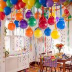 TaoBary 30 Set Rainbow Ceiling Hanging Decoration 22/18'' Colorful and Transparent Bobo Balloons Set with Satin Bows and Ribbons Bulk for Summer Back to School Birthday Wedding Party Decor by TaoBary