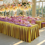 6 Packs Gold Satin Tablecloths Rectangle 6FT, Glitter Fitted Stretch Table Covers Wrinkle-Free Floor Length Shimmer Table Skirt for Weddings Parties Baby Shower Banquets Vendor Events - Image 6