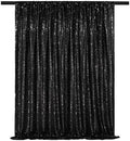 6x8FT Black Curtains Backdrop for Parties, Glitter Sequin Wedding Backdrop by QueenDream