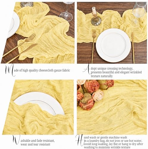 24 Pack Yellow Table Runner 10Ft Cheesecloth Table Runner - Image 3