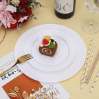 White Plastic Plates Disposable, 100Pcs Dinner 10.25" & Dessert 7.5" - Image 7