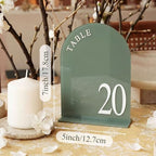 Aceorbit Sage Green Wedding Table Numbers 1-20 with Stands 5" x 7" - Image 2