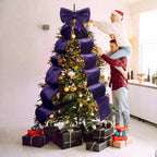Wavwavw Christmas Giant Velvet Bow Decor Purple Big Bow, 75 x 18 Inches - Image 4