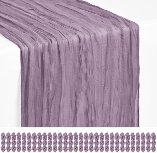 30 Pack Purple Cheesecloth Table Runner 17x108 Inches Boho Home Decor by Showgeous