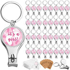 Bokon 150 Pcs Footprint Nail Clipper Opener Baby Shower Gifts, Girl, Pink by Bokon