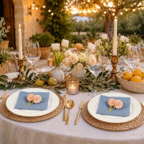 60Pack Dusty Blue Cheesecloth Napkins Rustic Boho Gauze Napkins 20"x20" - Image 6