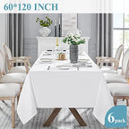 VidaFete Classic Series 6 Pack 60x120inch White Rectangle Tablecloth - Image 5