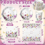 Newtay 250 Pcs Wildflower Disposable Paper Plate Napkins - Image 3