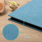 Large Photo Album Self Adhesive for 4x6 8x10 Magnetic Scrapbook Album DIY 60 Black Sticky Pages Linen Cover Photo Album(Sky Blue) - Image 4