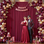 8 Panels Burgundy Backdrop Curtains - Wrinkle Free Fabric Backdrop Curtain for Photoshoot, 10FT Wedding Party Photo Backdrop Drapes for Birthday Baby Shower Photography Stage Background Decorations - Image 3