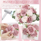 24 Bundles Dusty Pink Artificial Peonies Silk Flowers Bulk - Image 5