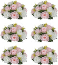 NUPTIO Flower Ball Centerpieces for Tables: Pink & White Artificial Rose by Nuptio