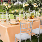 Satin Table Cover Rectangle, 60 x 84 Inches, Peach, 6 Pack - Image 6