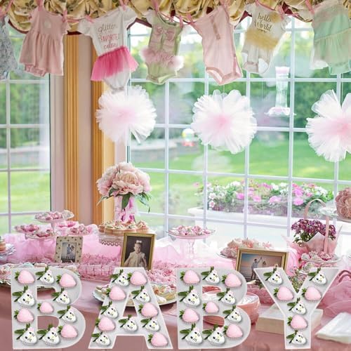 Baby Letter Fillable for Baby Shower Party Gender Reveal Sweet Charcuterie Board Food Cardboard Paper Mache Serving Tray (White) - Image 5