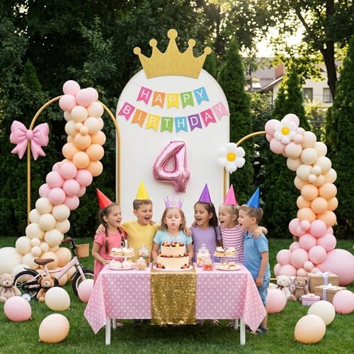 Metal Arch Backdrop Stand 3 Set (7.2FT+6.6FT+6FT), Gold Wedding Arch Frame - Image 4