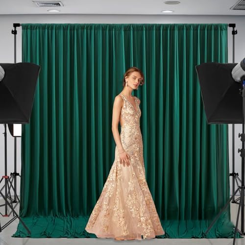 10 x 7 Feet Dark Green Backdrop Curtain for Partie, Background Curtains for Photoshoot, Birthday, Wedding, Halloween, Thanksgiving, Christmas Day, New Year Party Decorations 5Ft x 7Ft, 2 Panels - Image 5