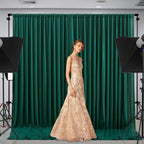 10 x 10 Feet Dark Green Backdrop Curtain for Partie, Background Curtains for Photoshoot, Birthday, Wedding, Halloween, Thanksgiving, Christmas Day, New Year Party Decorations 5Ft x 10Ft, 2 Panels - Image 5