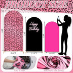 3 Pcs Happy Birthday Party Arch Cover Cheetah Print Birthday Backdrop Decor - Image 3