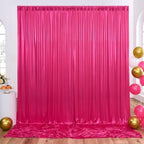 10x10ft Hot Pink Backdrop Curtains Wedding Party Glitter Sequin Curtain Backdrop Fabric Shimmer Drapes Backdrop Bridal Baby Shower Birthday Christmas Photoshoot Background Photography 5x10FT，2 Panels by LittleFunny