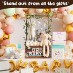 Large Baby Shower Gifts Basket Wooden Crate, Personalized Wooden Letters Hangers New Born Baby Girl Boy Gifts Vine Decorations Closet with Adjustable Handle Pregnancy Gifts for New Mom Parents Brown - Image 4