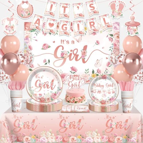 baby girl shower plates by Unknown