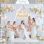 4 Panels White Backdrop Curtain for Parties Wedding Wrinkle Free White Photo Curtains Backdrop Drapes Fabric Decoration for Baby Shower 20ft(W) x 10ft(H) - Image 4