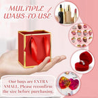 Yeaqee 50 Pcs Mini Paper Gift Bags with Handles Tag, Red, Gold - Image 3