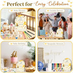Winnie Baby Shower Blocks Game Set, Winnie Baby Shower Decorations, 24 Acrylic Paint Pens with 50 Blank Wooden Blocks, Fun Party Activity Set for Baby Shower Games, Gender Reveal & Decorations - Image 6