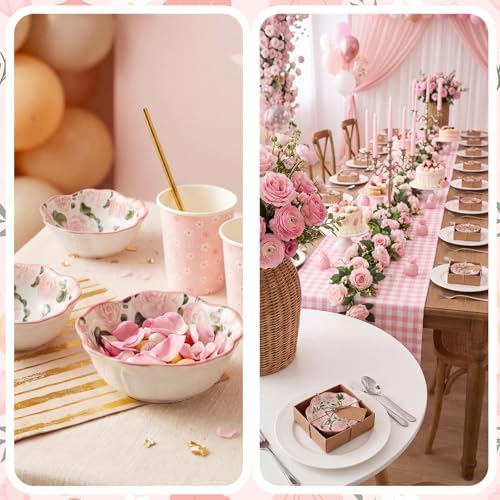 SiliFine 24 Pcs Rose Party Favors for Guests Small Ceramic Bowl Bulk - Image 3